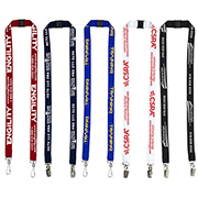 "RICARDO" 3/4" Dual Attachment Polyester Silkscreen Lanyard with FREE Breakaway Safety Release